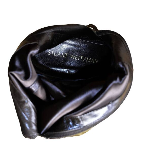 I0 NIB STUART WEITZMAN Hitest Olive Suede Stacked Heel Over The Knee Boots Sz 8 - Picture 12 of 12